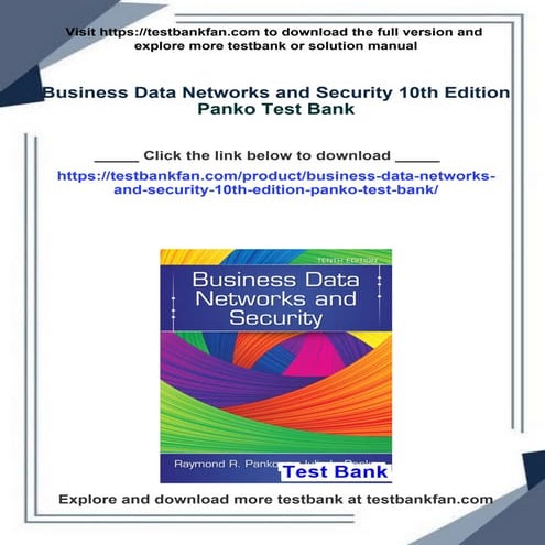 Business Data Networks and Security 10th Edition Panko Test Bank ...