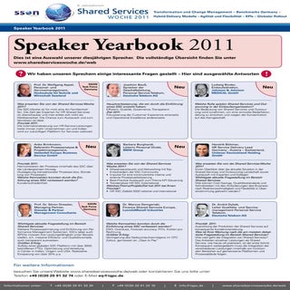 Shared Services Woche: Speaker Year...