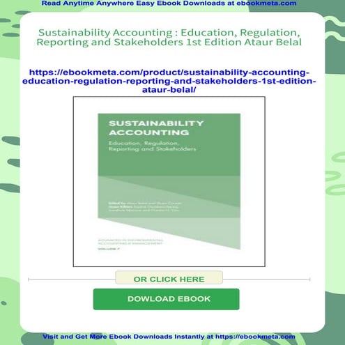 Sustainability Accounting : Education, Regulation, Reporting and Stakeholders...