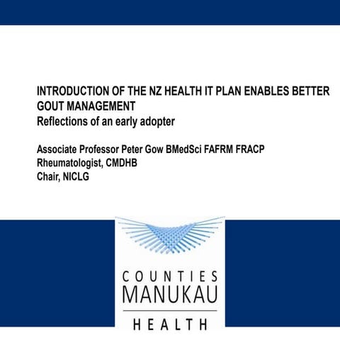 Introduction of the NZ Health IT Plan enables better gout management