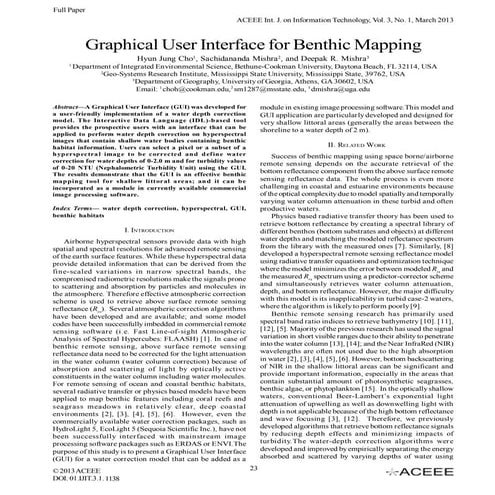 Graphical User Interface for Benthic Mapping