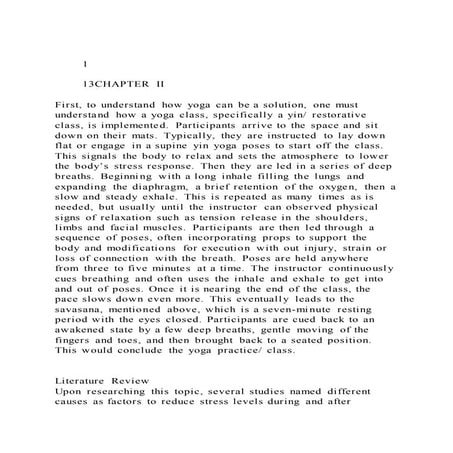 113CHAPTER IIFirst, to understand how yoga can be a solu