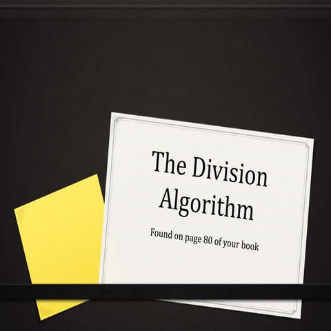 the division algorithm | PPTX
