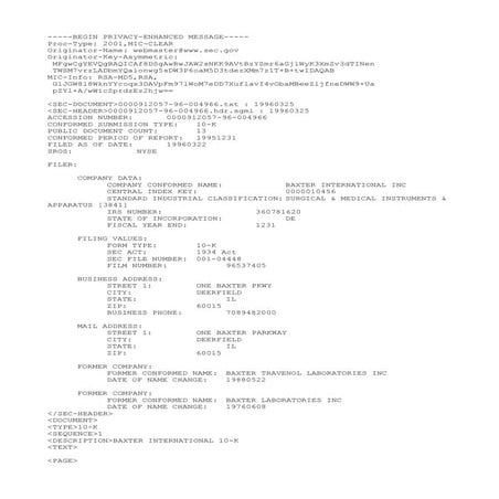 baxter international | TXT