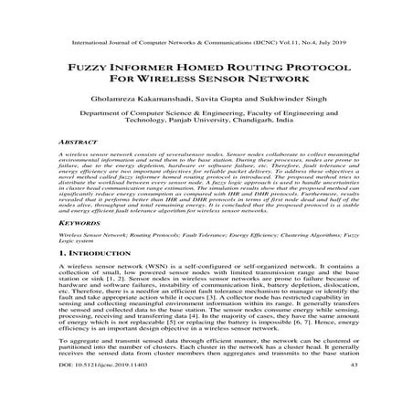 International Journal of Computer Networks & Communications (IJCNC)