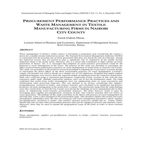 WASTE MANAGEMENT AND ENVIRONMENTAL SUSTAINABILITY IN KAMPALA, UGANDA | PDF