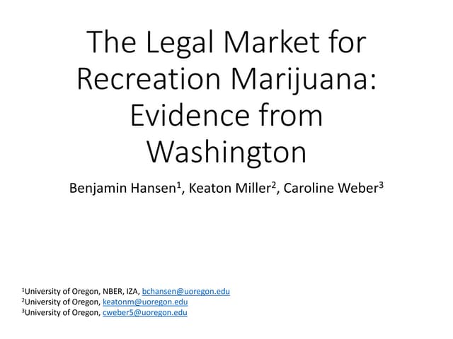 Cannabis Science & Policy Summit - Day 1 - Miller