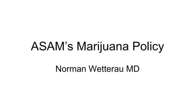 Cannabis Science & Policy Summit - Day 1 - Wetterau
