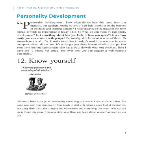 Personality Development