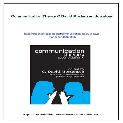 Download full ebook of Communication Theory C David Mortensen instant downloa...