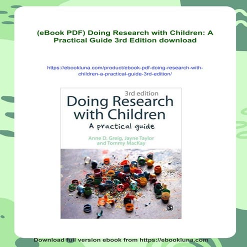 (eBook PDF) Doing Research with Children: A Practical Guide 3rd Edition