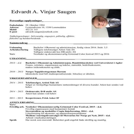 CV-Norsk | PDF