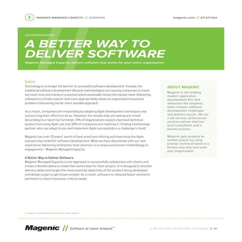 Magenic Managed Capacity - Better Way to Deliver