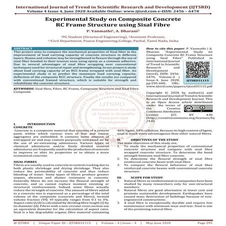 Partial Replacement of Concrete with Sisal Fibre | PDF