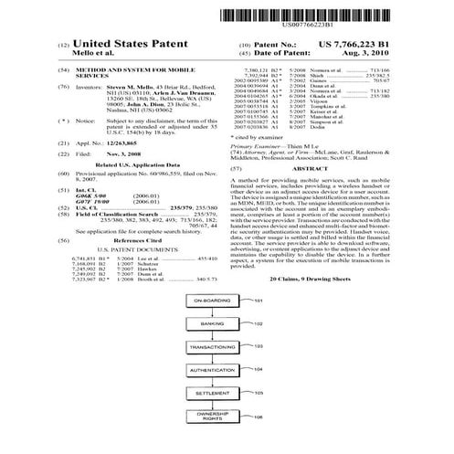 115   steven m. mello - 7766223 - method and system for mobile services