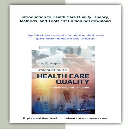 Introduction to Health Care Quality: Theory, Methods, and Tools 1st ...