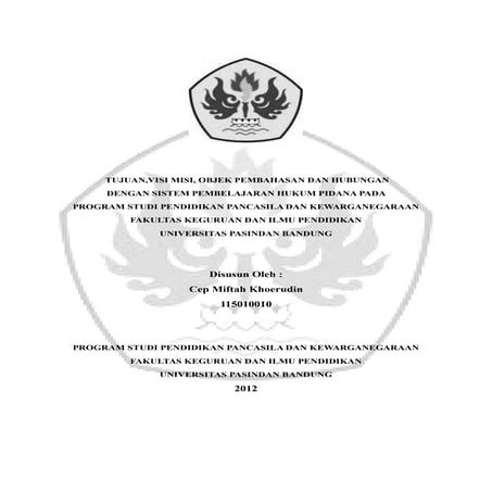 visi misi unpas dan cara belajar nahukum pida