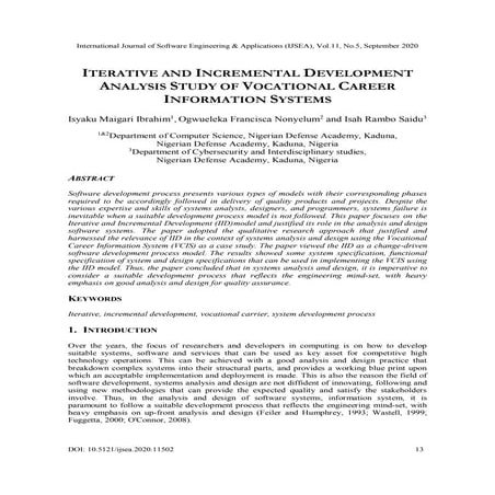 ITERATIVE AND INCREMENTAL DEVELOPMENT ANALYSIS STUDY OF VOCATIONAL CAREER INF...