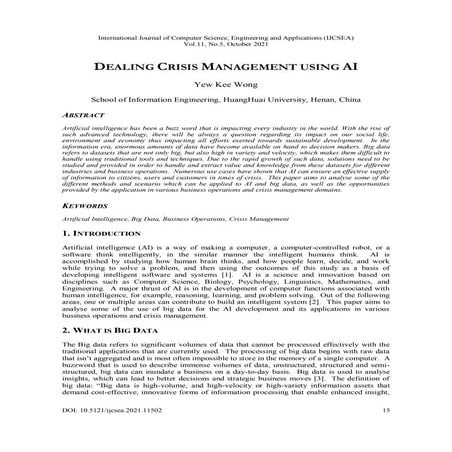 DEALING CRISIS MANAGEMENT USING AI