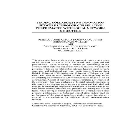 Collaborative Innovation Networks, Virtual Communities, and Geographical Clus...