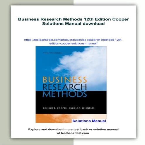 Business Research Methods 12th Edition Cooper Solutions Manual