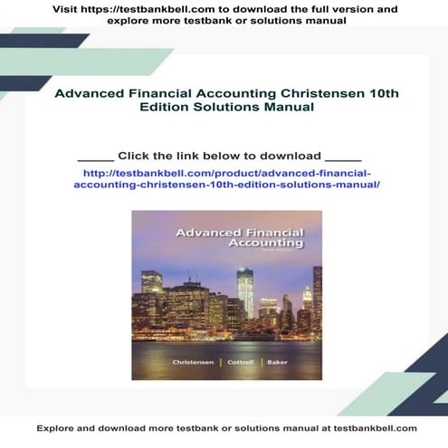 Advanced Financial Accounting Christensen 10th Edition Solutions Manual