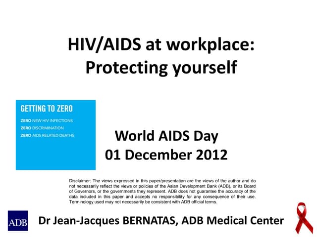 HIV-AIDS in a Workplace | PPT | Infectious Diseases | Diseases and ...