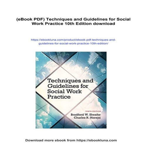 (eBook PDF) Techniques and Guidelines for Social Work Practice 10th Edition