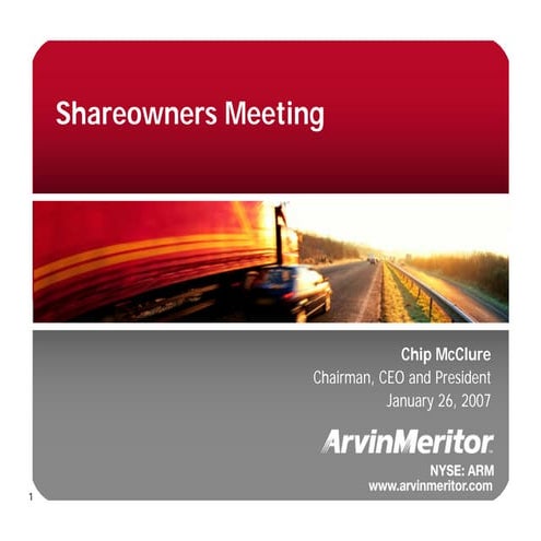 arvinmeritor 2007ShareownersPresentation