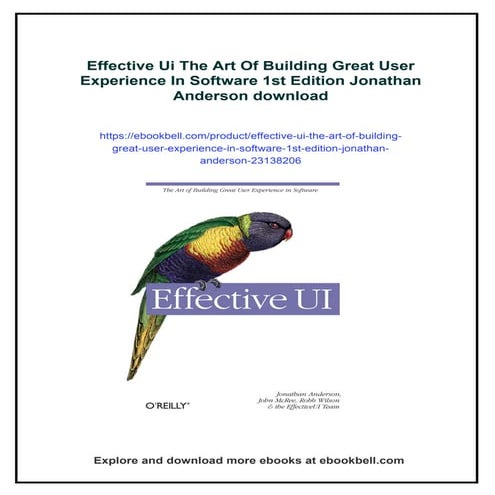 Effective Ui The Art Of Building Great User Experience In Software 1st Editio...