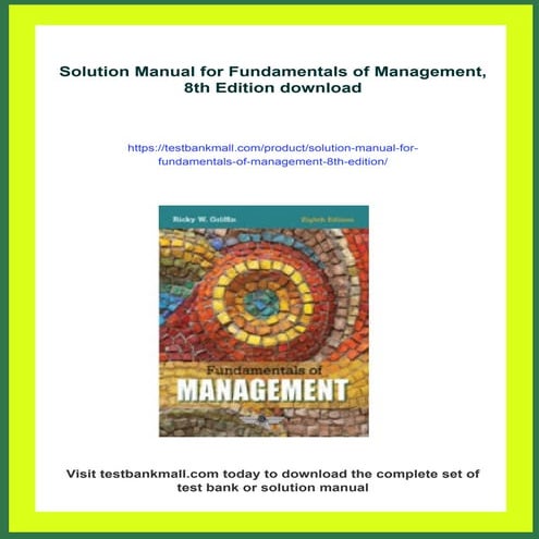 Solution Manual for Fundamentals of Management, 8th Edition | PDF