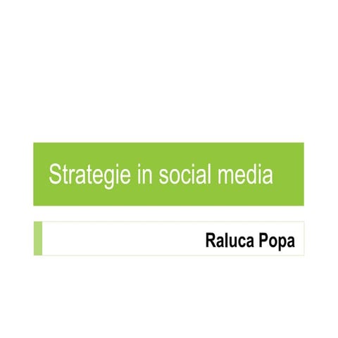 Strategie in social media