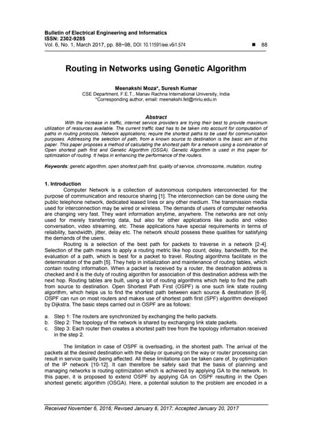 Routing in Networks using Genetic Algorithm | PDF