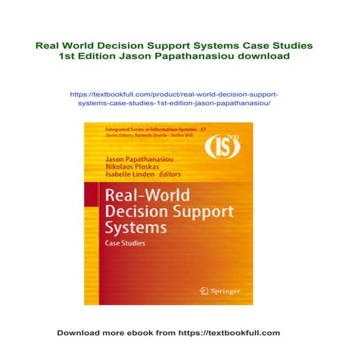 Real World Decision Support Systems Case Studies 1st Edition Jason Papathanasiou