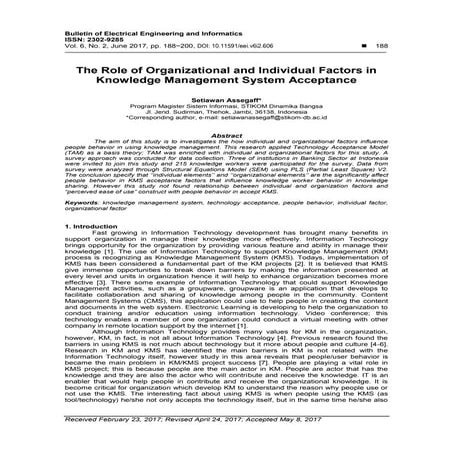 The Role of Organizational and Individual Factors in Knowledge Management Sys...