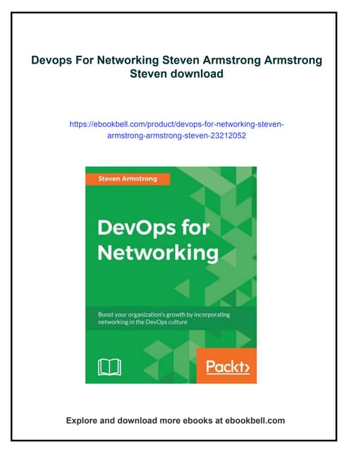 Devops For Networking Steven Armstrong Armstrong Steven