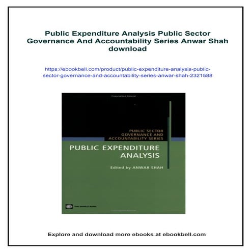 Public Expenditure Analysis Public Sector Governance And Accountability ...