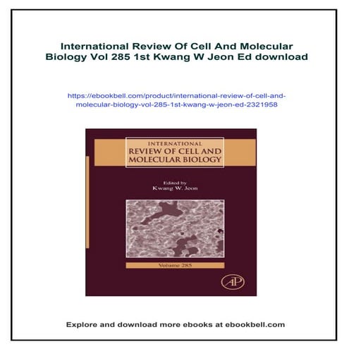 International Review Of Cell And Molecular Biology Vol 285 1st Kwang W ...
