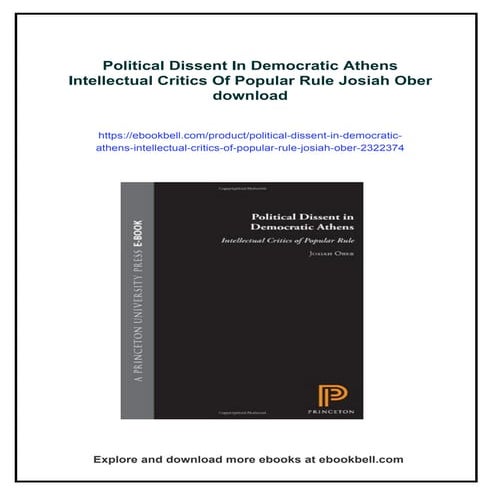 Political Dissent In Democratic Athens Intellectual Critics Of Popular ...