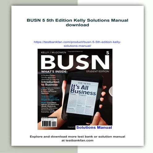 BUSN 5 5th Edition Kelly Solutions Manual