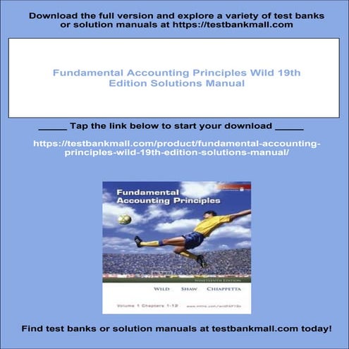 Fundamental Accounting Principles Wild 19th Edition Solutions Manual | PDF