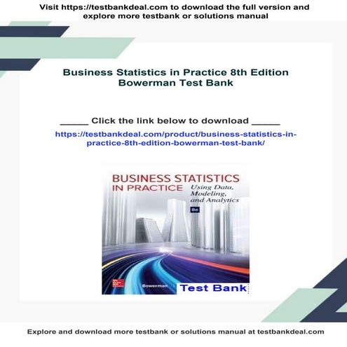 Business Statistics in Practice 8th Edition Bowerman Test Bank