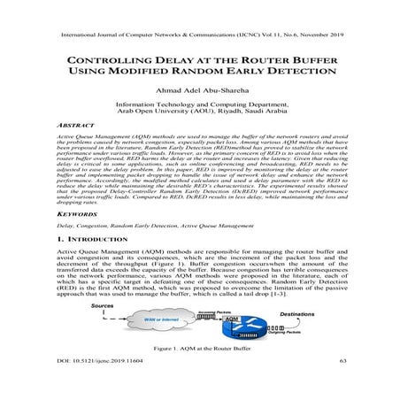 CONTROLLING DELAY AT THE ROUTER BUFFER USING MODIFIED RANDOM EARLY DETECTION