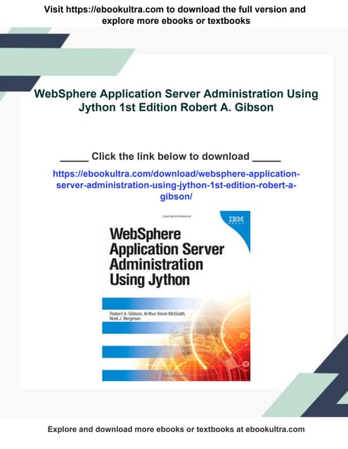 WebSphere Application Server Administration Using Jython 1st Edition Robert A...