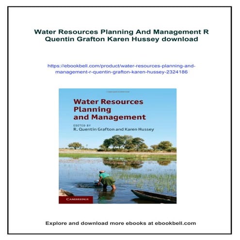Water resources planning and management R Quentin Grafton | PDF