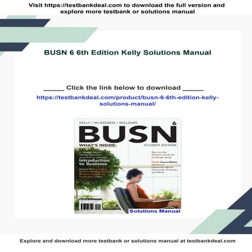 BUSN 6 6th Edition Kelly Solutions Manual