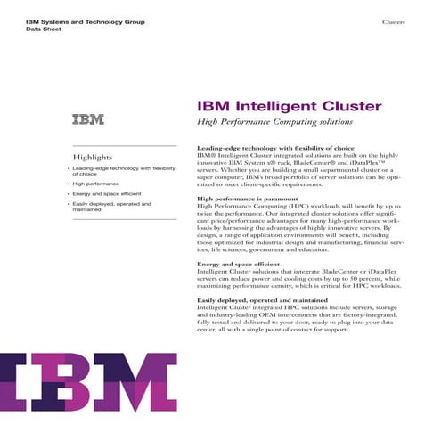 IBM Intelligent Cluster-Data Sheet