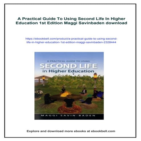 A Practical Guide To Using Second Life In Higher Education 1st Edition ...