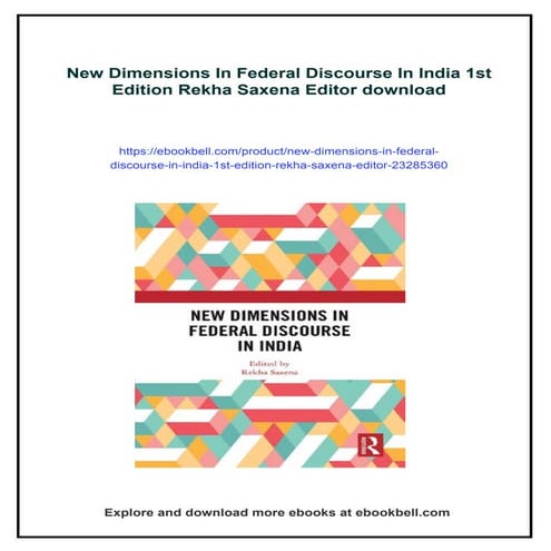 New Dimensions In Federal Discourse In India 1st Edition Rekha Saxena ...