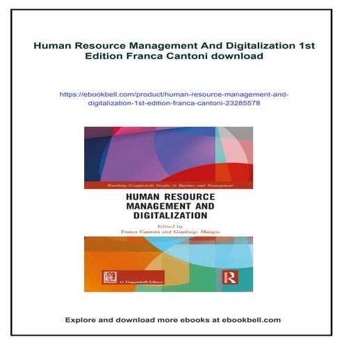 Human Resource Management And Digitalization 1st Edition Franca Cantoni ...
